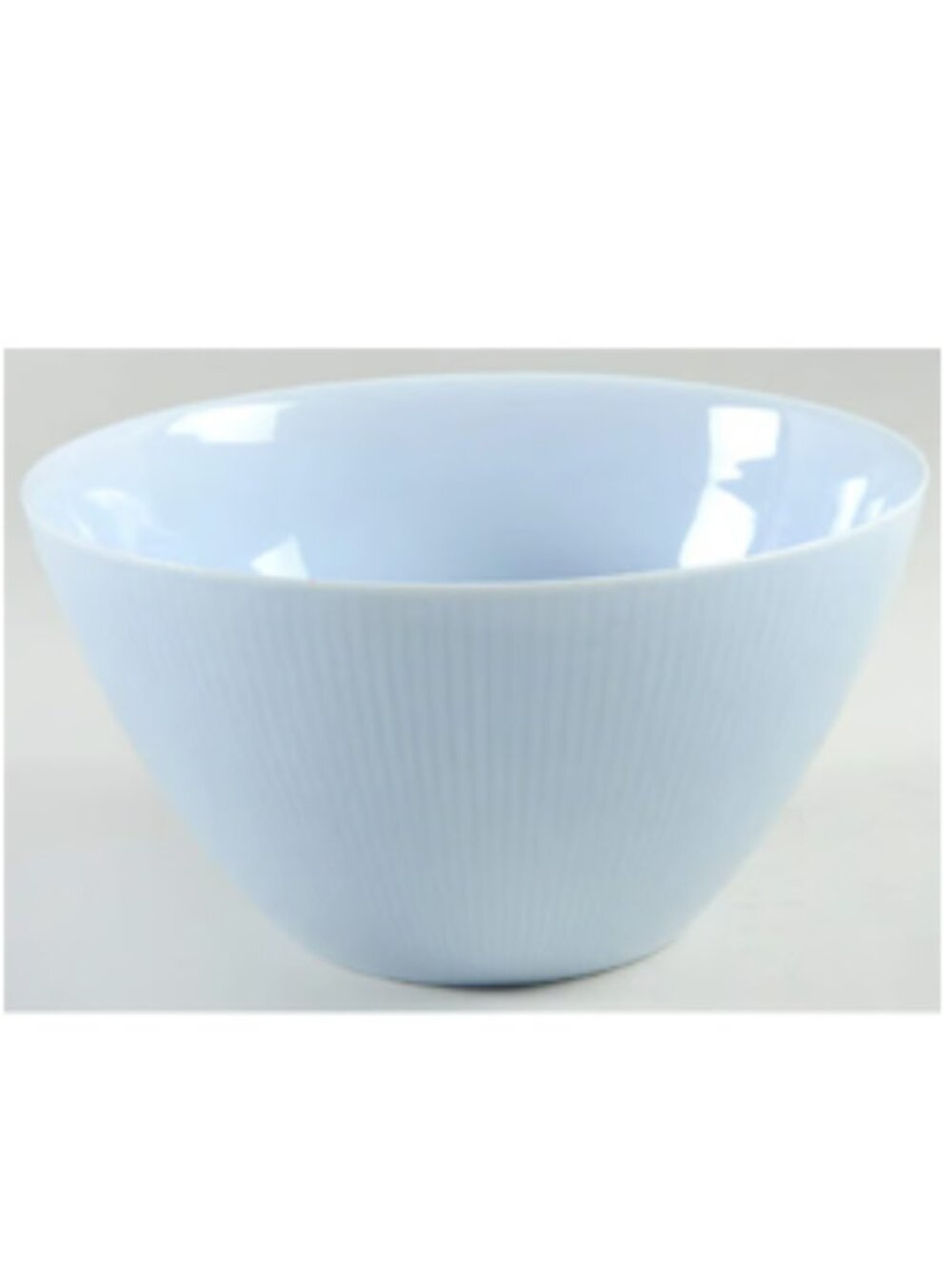 Vintage Crate & Barrel Horizon Blue Ribbed Porcelain 9in Serving Salad Bowl EUC